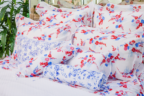 Demoiselles Red/Blue Voile Bed Linens