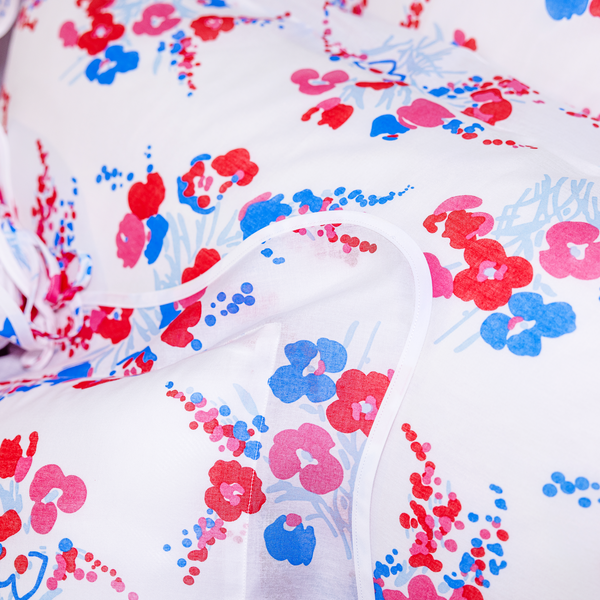 Demoiselles Red/Blue Voile Bed Linens