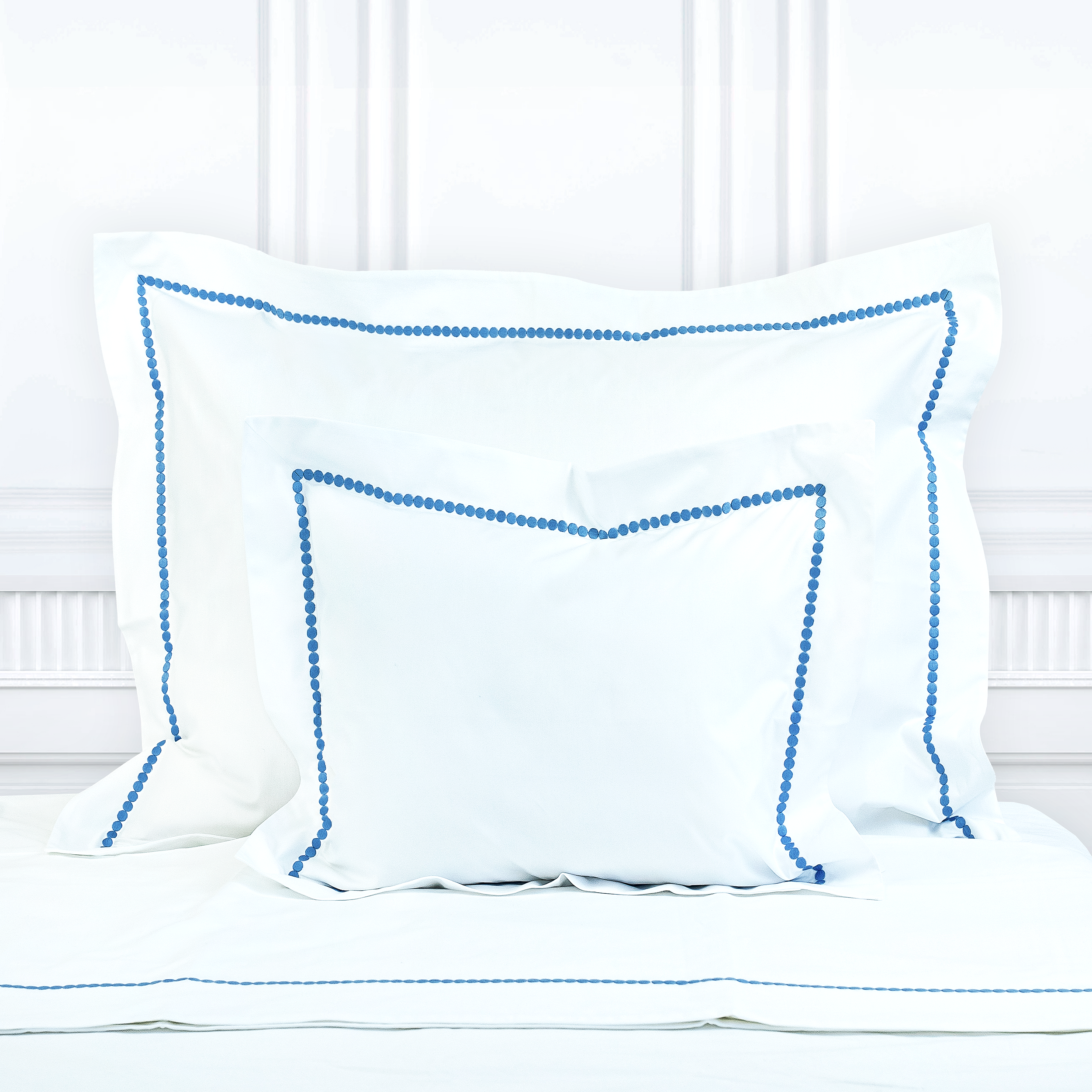 Etcetera Blue Emb. Bed Linens