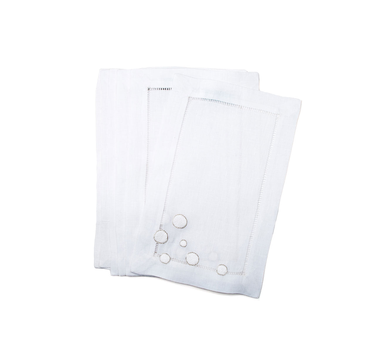 五彩纸屑白色嵌入。鸡尾酒餐巾套装