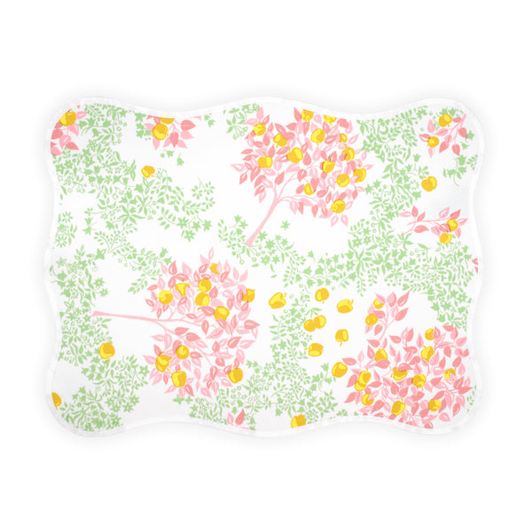 Pommiers Pink/Green Printed Placemat/Napkin Set
