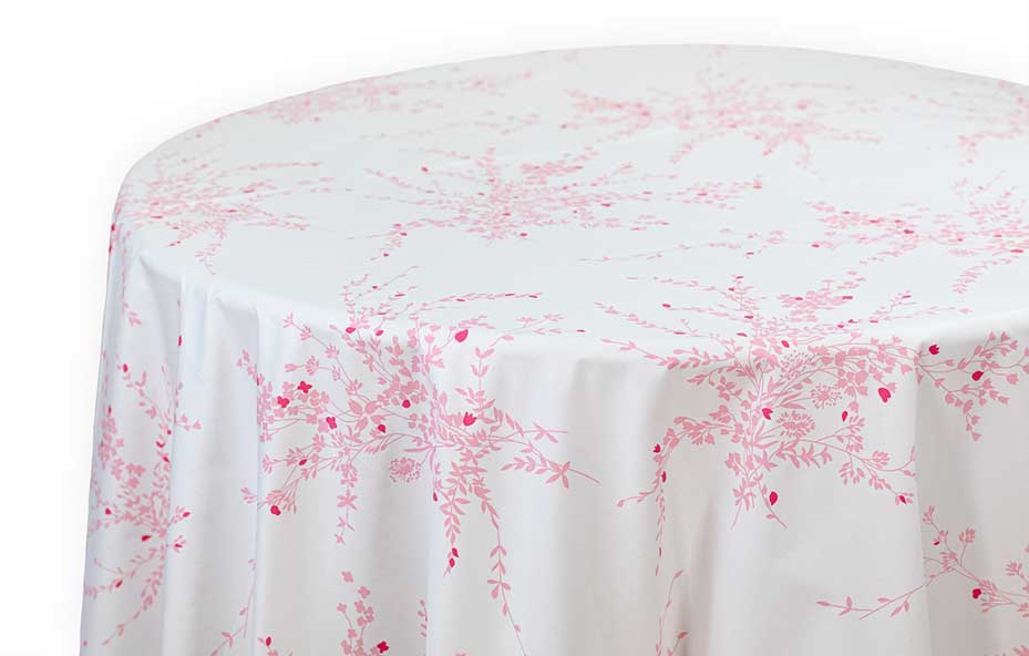 Jeté de Fleurs Pink Printed Tablecloth